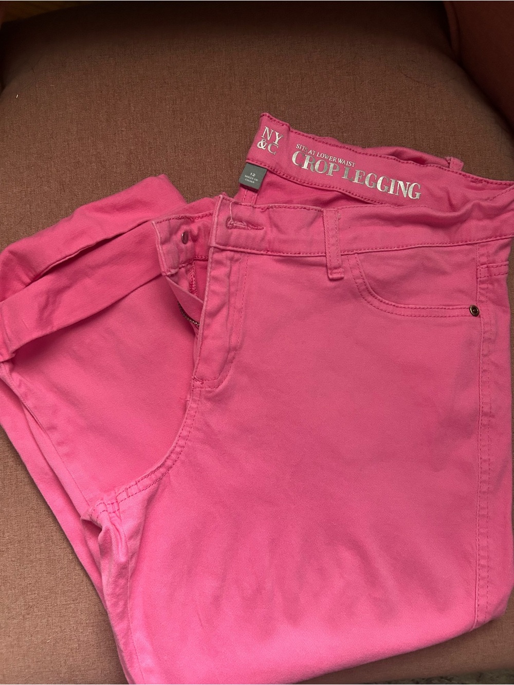 New York & Company Bright Pink Crop Jeggings for Women
